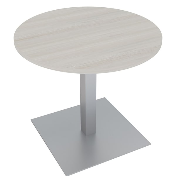 34 in W, 34 in L, 29 in H, Engineered Wood Top, Ivory